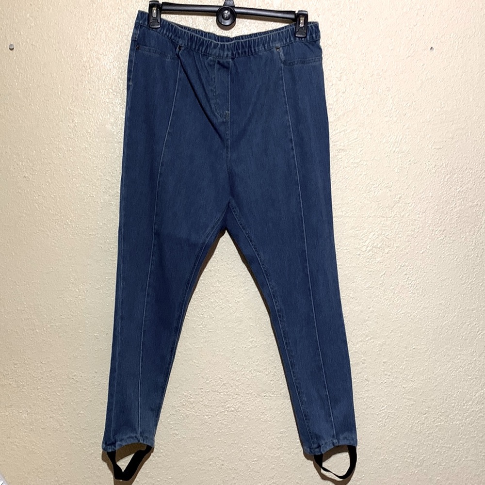 Blair Jeans Stretchy Pants Blue Size L Elastic Bottom Hem
